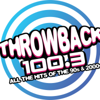 Throwback 100.3 All the hits of the 90s & 2000s logo