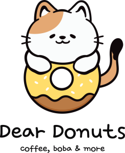 Dear Donut Logo cat with donut