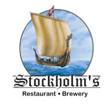 Stockholms Restaurant Brewery logo with ship on water