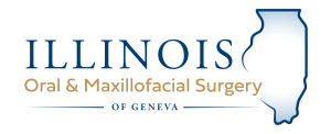 Illinois Oral & Maxiollofacial Surgery logo with state of illinois shape in background